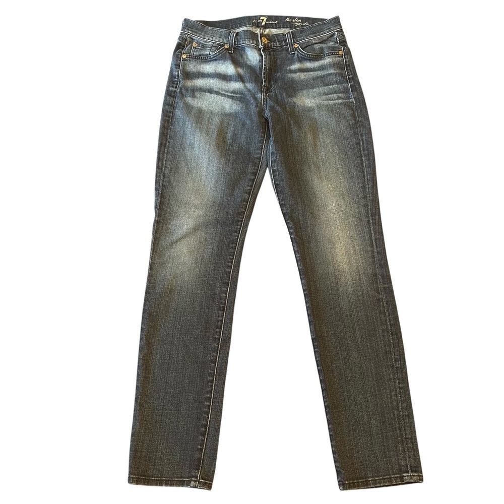 7 for All Mankind The Slim Cigarette Jean Size 28 - Picture 2 of 8